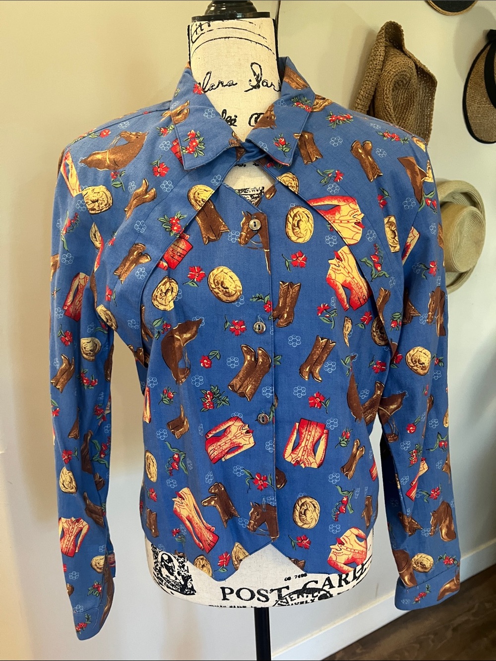 Vintage Baja Activewear Western Rodeo Shirt with Amazing Print